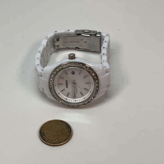 Designer Fossil Stella ES-2437 White Mother of Pearl Analog Wristwatch image number 2