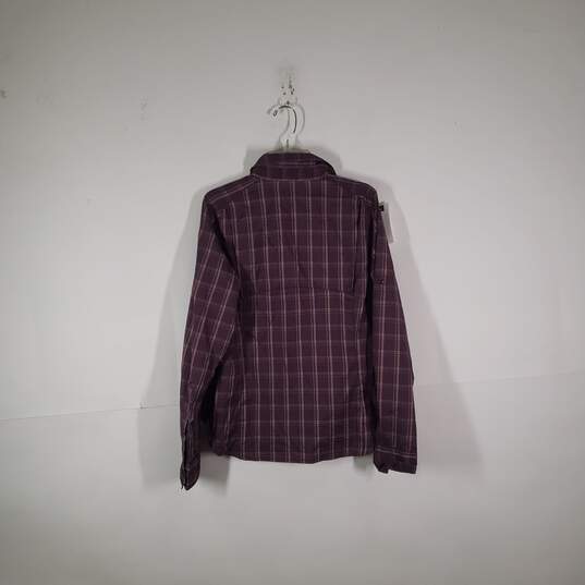 Womens Plaid Regular Fit Long Sleeve Collared Button-Up Shirt Size XS image number 2