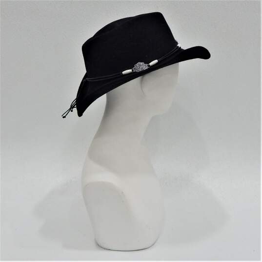 Harley Davidson Black Wool Cowboy Hat Size Medium image number 4