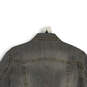 Womens Gray Rhinestone Spread Collar Long Sleeve Button Front Jacket Size XL image number 4