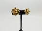 Vintage Coro Gold Tone Floral Clip Earrings & Icy Ribbon Statement Brooch 40.8g image number 2