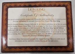 Disney Lion King Special Edition Reproduction Character Portrait Drawings. COA alternative image