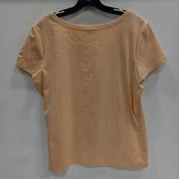 Lafayette 148 NY Peach Colored Short Sleeve T-Shirt Women's Size XL alternative image