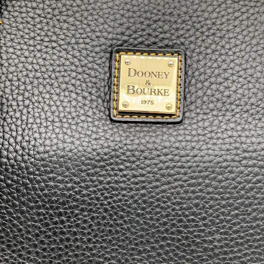 Dooney & Bourke Womens Black Pebbled Leather Bottom Stud Tote Bag Purse image number 4