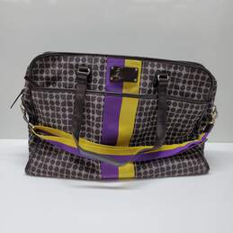 Kate Spade New York Brown Jacquard Pattern Large Weekender Bag