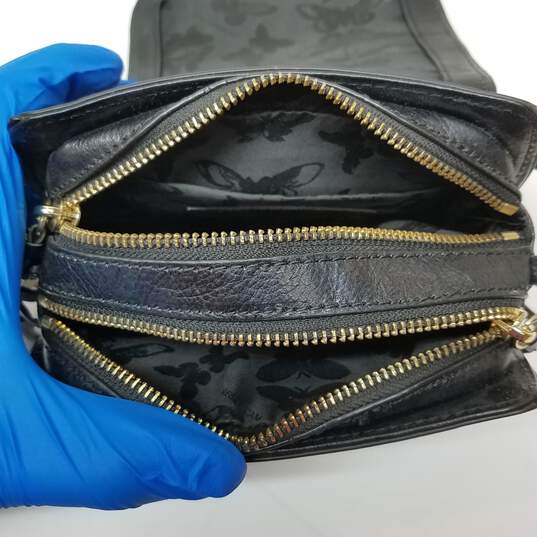 Rebecca Minkoff Black Leather Mini Crossbody Saddle Bag image number 4