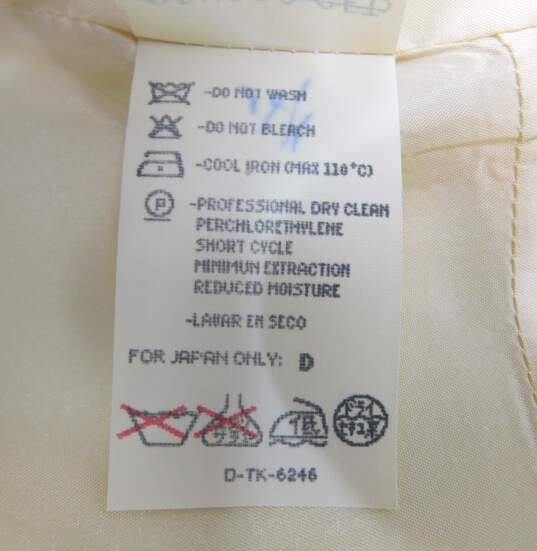 Giorgio Armani Le Collezioni Cream Zipped Long Sleeve Jacket with Sleeveless Cream Sheath Dress Women's Suit Set Size 8 with COA image number 10