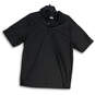 Mens 363807-060 Black Short Sleeve Spread Collar Golf Polo Shirts Size L image number 1