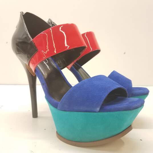 Jessica Simpson Multi Vadio Multi Sandal Stiletto Platform Heels Shoes Size 9 M image number 3