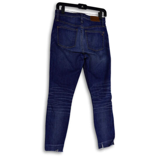 Womens Blue Denim Medium Wash Pockets Button Fly Skinny Leg Jeans Size 26 image number 2