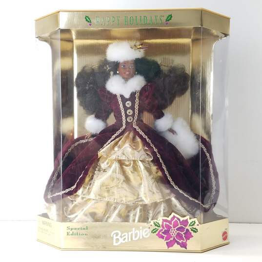 1996 Happy Holidays African American Special Edition Barbie Doll Mattel 15647 NRFB image number 1