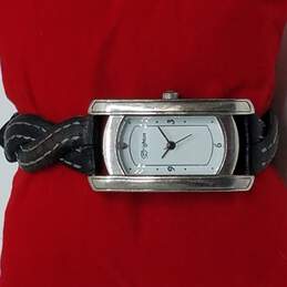 Brighton Winchester Silver Tone And Leather Bracelet Watch