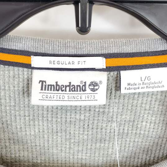 Timberland Men Grey Waffle Long Sleeve Top L NWT image number 3