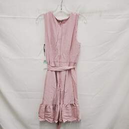 NWT Calvin Klein Gauzy Tie Waist Blush Sleeveless Dress Size 8 alternative image