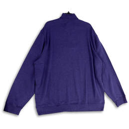 NWT Mens Blue Long Sleeve Mock Neck 1/4 Zip Pullover Sweater Size XXL alternative image