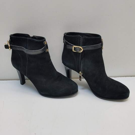 Tory Burch Suede Ankle Heel Boots Black 6 image number 4