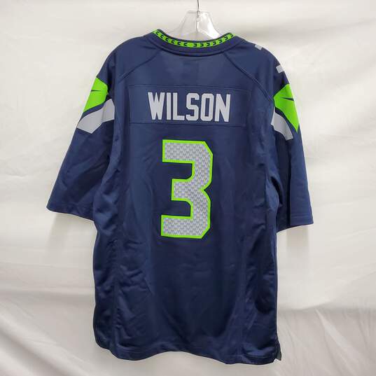 On Field NFL Players Seattle Seahawks # 3 Russell Wilson Jersey Size L image number 2