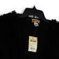 NWT Womens Black Faux Fur Long Sleeve Open Front Cardigan Sweater Size S image number 3