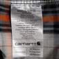 Carhartt Men's Force Relaxed Fit Black/Orange Plaid SS Button Up Size Size XL image number 5