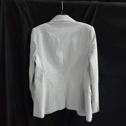 Banana Republic Women's Gray/White Striped Blazer Jacket Size 6 with Tags alternative image