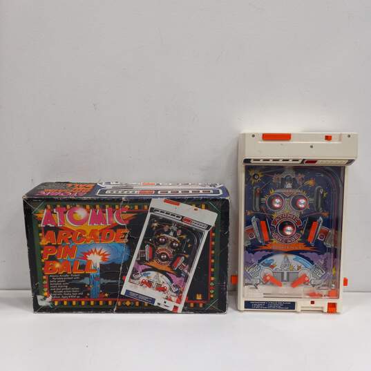 Tomy Atomic Arcade Pinball Portable Vintage Tabletop Game IOB image number 1