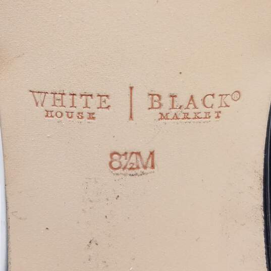 White House Black Market Adonia Black Chain Peep Toe Stiletto Heels Size 8.5 image number 8
