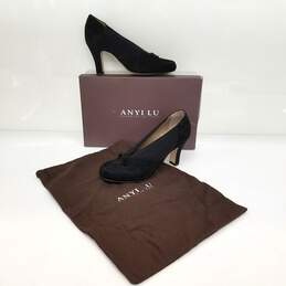 Anyi Lui HEART Black Suede Pumps Size EU 36.5 /US 6 Made in Italy