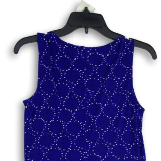 APT.9 Womens Blue Geometric Round Neck Sleeveless Fit & Flare Dress Size Small image number 4