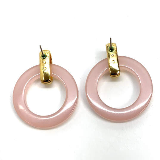 Designer Kate Spade Gold-Tone Pink Acrylic Drop Earrings With Dust Bag image number 1