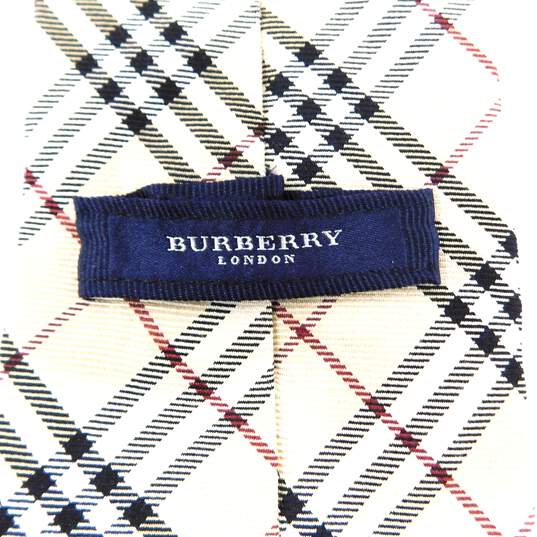 Burberry London Classic Beige Check Plaid Men's Tie with COA image number 5