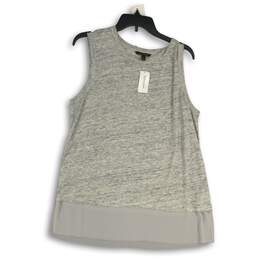 NWT Womens Gray Round Neck Sleeveless Pullover Tank Top Size Large