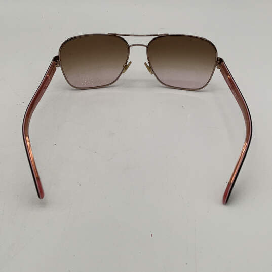 Womens AGDA/S Brown Metal Full-Rim Frame Classic Square Sunglasses image number 3