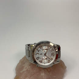 Designer Michael Kors Mercer MK-5725 Silver-Tone Round Analog Wristwatch
