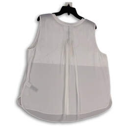 NWT Womens White Sleeveless Split Neck Pullover Blouse Top Size X-Large alternative image