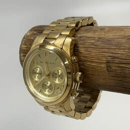 Designer Michael Kors Runway MK5055 Gold-Tone Analog Dial Wrist Watch