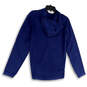 Mens Blue Regular Fit Long Sleeve V-Neck Hooded Pullover T-Shirt Size M image number 2