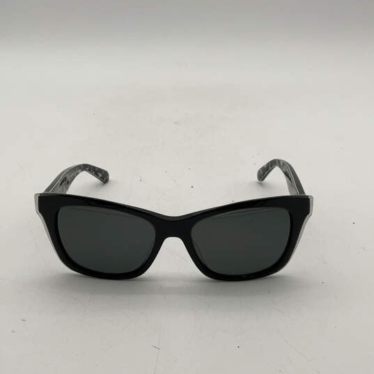 Womens 0S30 Polarized Lens Black Full Rim Cat Eye Sunglasses With Case image number 2
