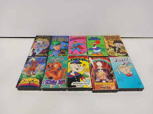 Vintage Bundle of Ten Assorted Cartoon Episodes on VHS image number 1
