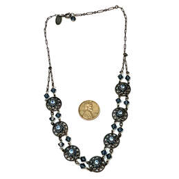 Designer Liz Palacios Silver-Tone Blue Crystal Cut Stone Statement Necklace alternative image