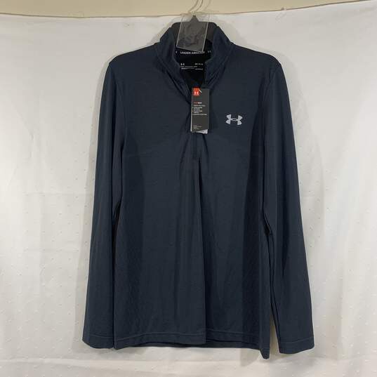 Men's Black Under Armour Fitted 1/4-Zip Pullover, Sz. M image number 1