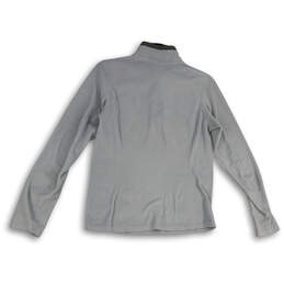 Womens Gray 1/4 Zip Mock Neck Long Sleeve Pullover Sweatshirt Size Large alternative image