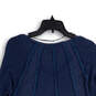 NWT Womens Blue Waffle Knit V-Neck Hi-Low Hem Pullover Blouse Top Size XS image number 4