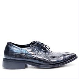 Stacy Adams 24195-01 Merrick Black Leather Croc Embossed Oxford Dress Shoes Men's Size 10 M