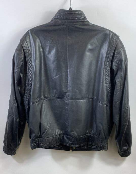 Dinno Gallucci Men Black Leather Jacket M image number 2