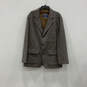 Mens Gray Brown Long Sleeve Pockets Notch Lapel Three-Button Blazer Size XL image number 1