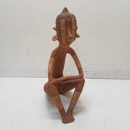 Hand Crafted  Seated Figural Stature Indigenous Pottery