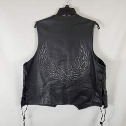 X Element Men Black Leather Vest XL alternative image