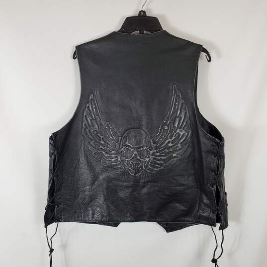 X Element Men Black Leather Vest XL image number 2