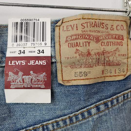 Levi Strauss Relaxed Straight 559 Men's Jeans W34 L34 NWT image number 3