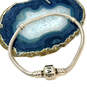 Designer Pandora 925 ALE Sterling Silver Barrel Clasp Snake Chain Bracelet image number 1